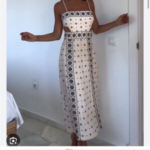 NWT Zara Patterned Cutout Dress